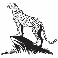 cheetah black silhouette vector