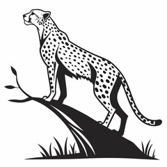 cheetah black silhouette vector