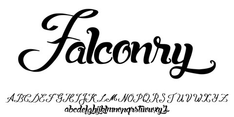 falconry lettering vector font