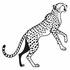 cheetah black silhouette vector