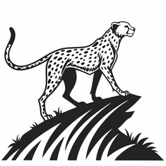 cheetah black silhouette vector