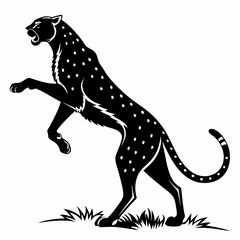 cheetah black silhouette vector