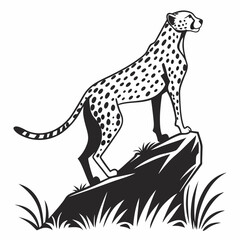 cheetah black silhouette vector