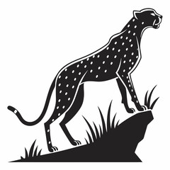 cheetah black silhouette vector