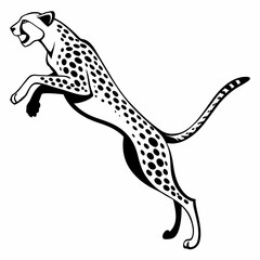 cheetah black silhouette vector
