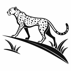 cheetah black silhouette vector