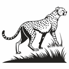 cheetah black silhouette vector