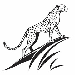 cheetah black silhouette vector