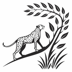 cheetah black silhouette vector