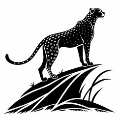 cheetah black silhouette vector