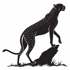 cheetah black silhouette vector