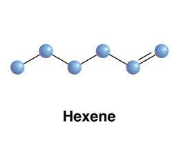 Hexene Hydrocarbon Chemical Formula C6H12. Fuel Industry Vector Illustration. 