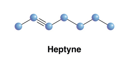 Heptyne Alkyne With One Triple Bond And The Molecular Formula C7H12. Vector Chemical Illustration Print