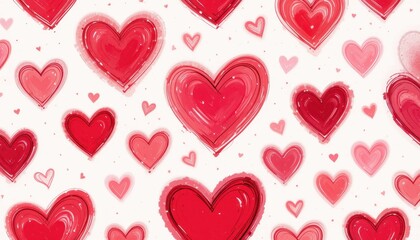 Love hearts pattern digital art graphic design red theme abstract viewpoint
