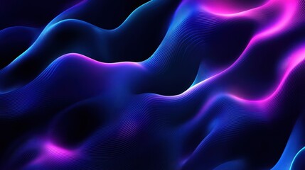 Obraz premium Abstract vibrant flowing lines of dark blue and fuchsia color.