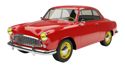 Isolated Red Vintage Car