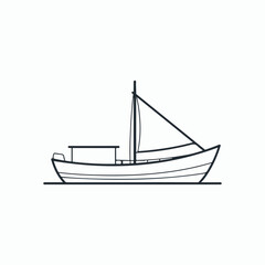 Adventure Ship Coloring Page with Ocean Waves