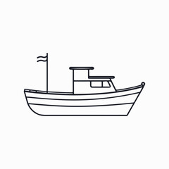 vector of coloring page of boat