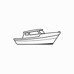 vector of coloring page of boat