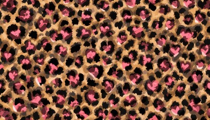 Leopard print design with hearts digital art textiles colorful close-up fashion inspiration