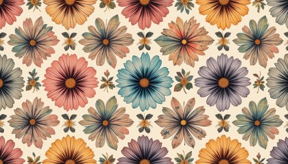 Floral pattern design nature digital art colorful aesthetic