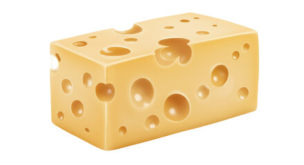 Isolated Swiss Cheese Block