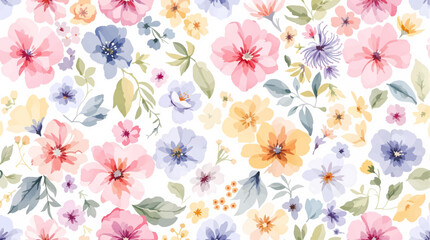 Seamless pattern of a Colorful peach rose flower with watercolor