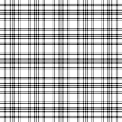 Plaid with twill weave repeat pattern.Gingham seamless pattern in black and white.Checkered tartan Geometric graphic vector illustration background design for fabric and prints