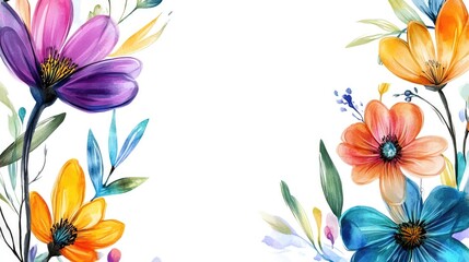 Watercolor floral arrangement with bright colors and vibrant details