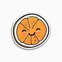 Happy Orange Slice Cute Cartoon Fruit Illustration