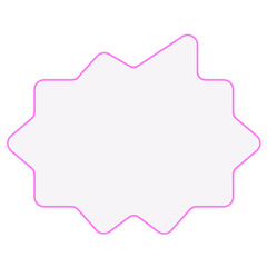 Popped text bubble, bright pink outline, transparent background, PNG file for creative overlay