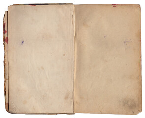 Vintage empty background of old book paper texture isolated