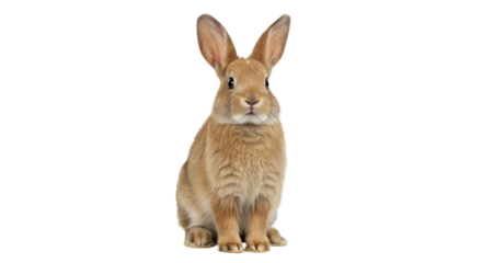 Isolated Cute Brown Rabbit Sitting
