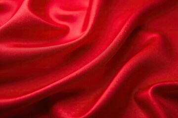 Obraz premium Soft and luxurious red fabric with flowing wave texture, vibrant, backdrop