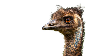 Isolated Portrait of Emu