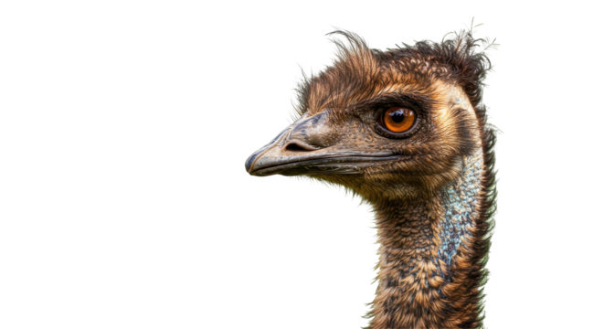 Isolated Portrait of Emu