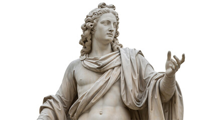 Fototapeta premium 古代彫刻 優雅な男性像 白背景