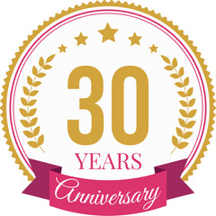 Logo 30 Years Anniversary Celebration Design Template.