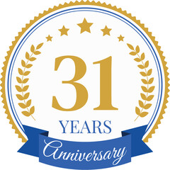 Logo 31 Years Anniversary Celebration Design Template.