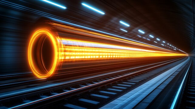 Futuristic Train Tunnel Speed. (1)
