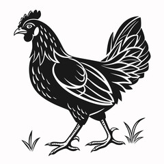 Chicken silhouette black vector