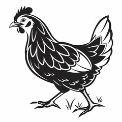 Chicken silhouette black vector