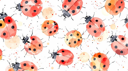  Watercolor Ladybugs: A Delightful Pattern, ladybug watercolor Seamless pattern © Paint