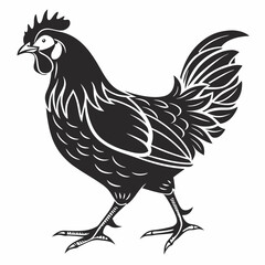 Chicken silhouette black vector