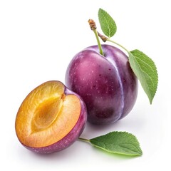 two red cherries isolated