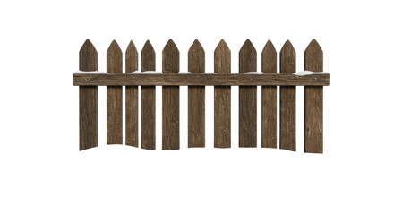 Isolated Old Wood Fence