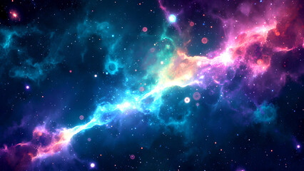 Naklejka premium Ethereal Nebula: Cosmic Dream