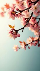 Branches hanging from the top of a tree isolated on white background, leaves, nature, blossoms