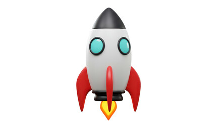 Isolated Cartoon Rocket Ship