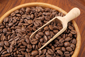 Geröstete Kaffeebohnen für einen aromatischen Kaffee